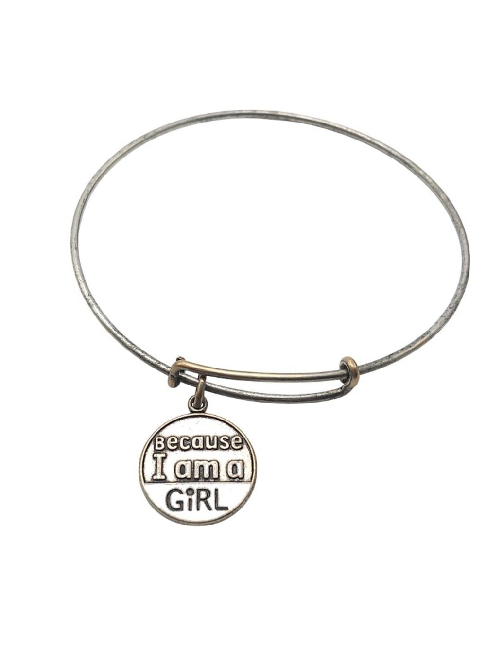 Because I Am A Girl Alex & Ani Expandable Silver-Tone Bangle Bracelet 2012